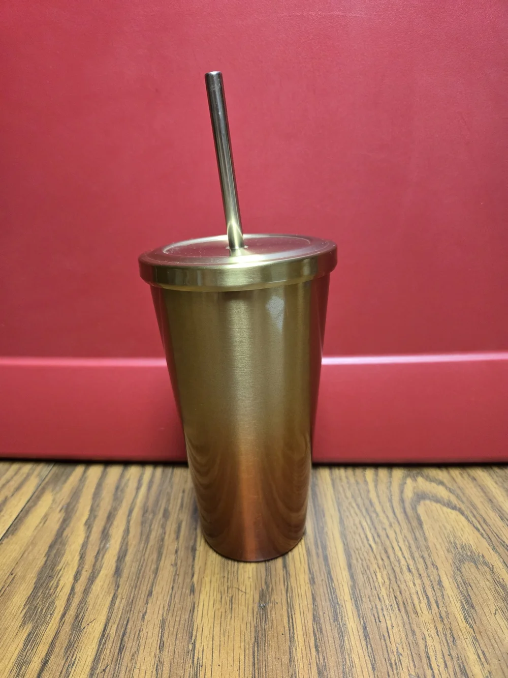 Starbucks Metallic Copper Tumbler with Straw.